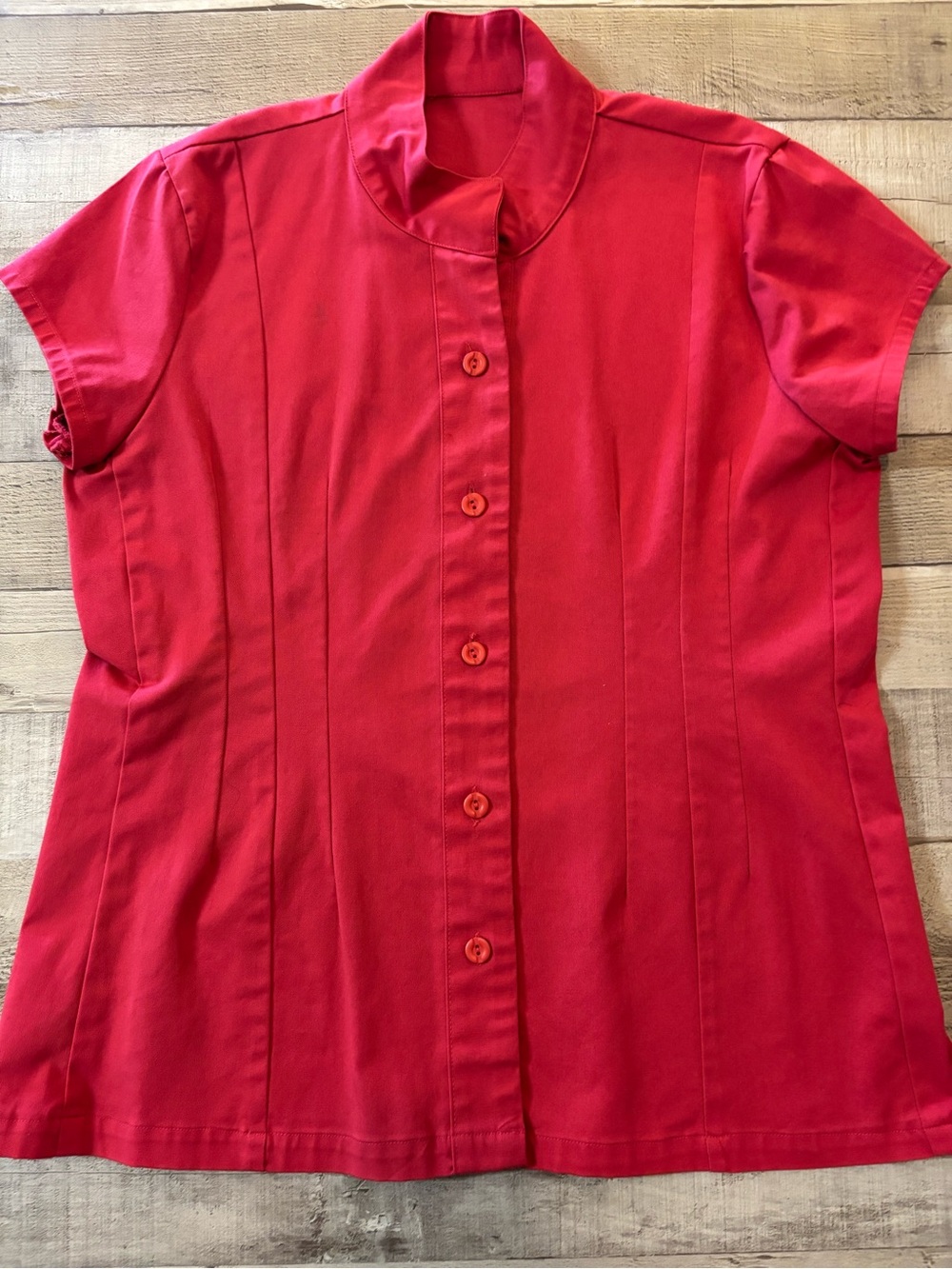 Handmade Fuchsia Pink Blouse – Size L Approx. – Short Sleeve